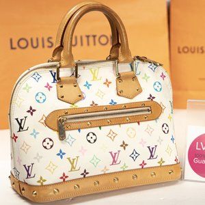 LOUIS VUITTON Alma PM Multicolor White Takashi Murakami - EUC